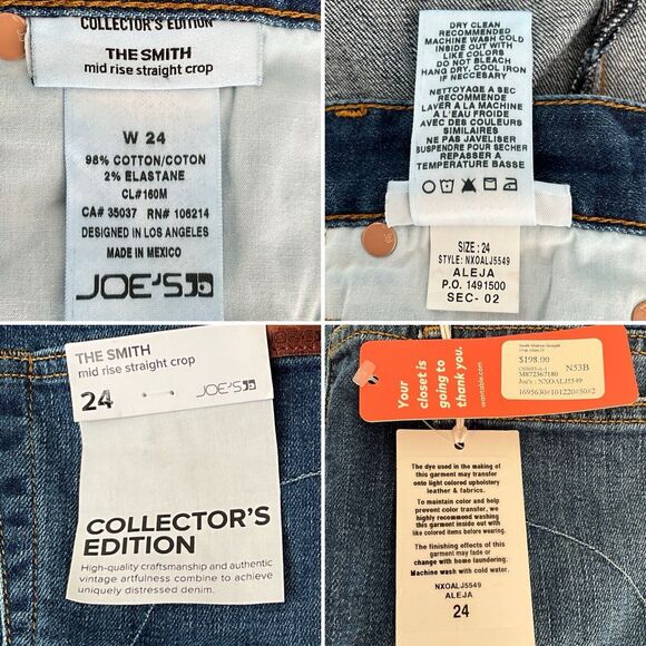 Joes Jeans 24 Blue Collector’s Edition The Smith Mid Rise Crop Cuff 24 - Picture 7 of 10